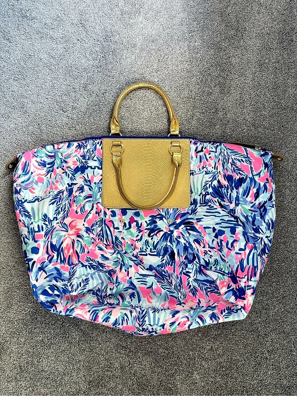 Lilly Pulitzer Mizner Tote Floral Blue & Pink